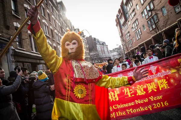 People Celebrating Chinese New Year London — Stock Photo, Image