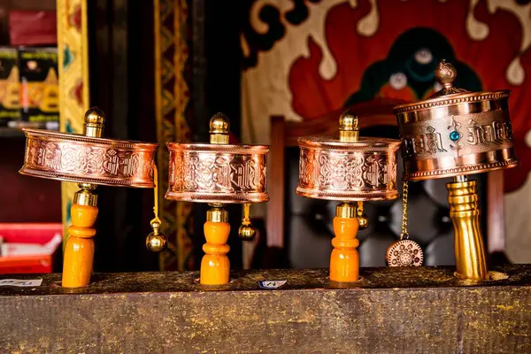 Roda Mágica Símbolo Dos Fiéis Tibetano — Fotografia de Stock
