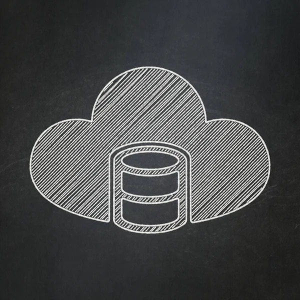 Programming Concept Database Cloud Chalkboard Background — Stock Photo, Image