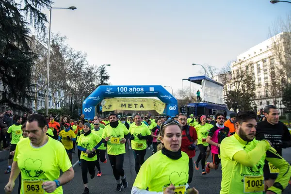 Spain Madrid People Runs Charity Race Organized Amnesty International Syrian — Stock Photo, Image