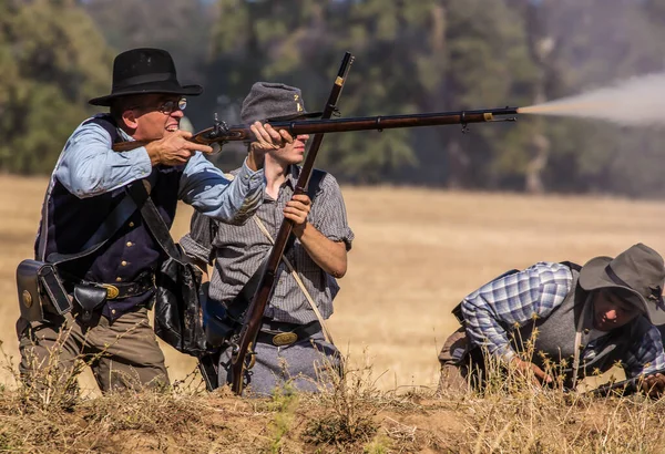 Civil War Battle Civil Reenactment — Stock Photo, Image