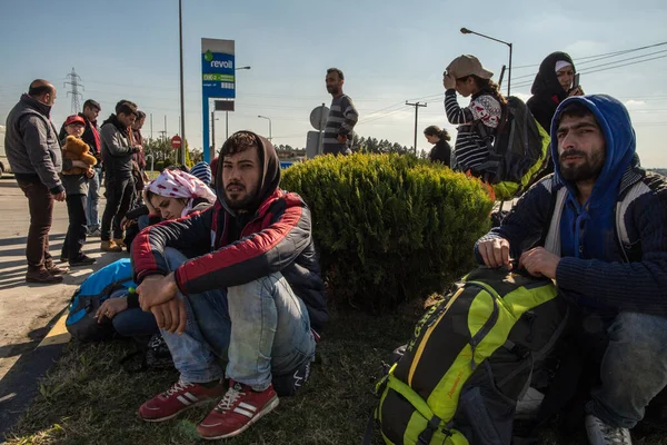 Greece Idomeni Diavata Migrants – stockfoto