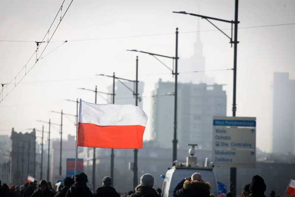 Polonia Varsovia Diez Miles Participan Una Protesta Varsovia Organizada Por —  Fotos de Stock