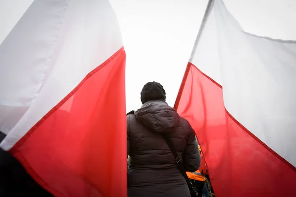 Poland Warsaw Ten Thousands Take Part Protest Warsaw Organized Kod — Stock Photo, Image