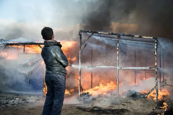 France Calais Makeshift Campsite Authorities Dismantle Jungle Migrant Camp Calais — Stock Photo, Image