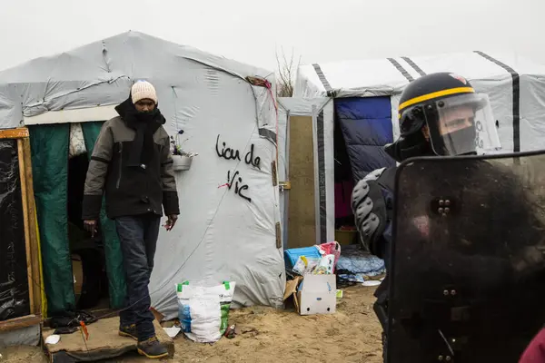 France Europe Migrants Camp Calais Jungle — Stock Photo, Image
