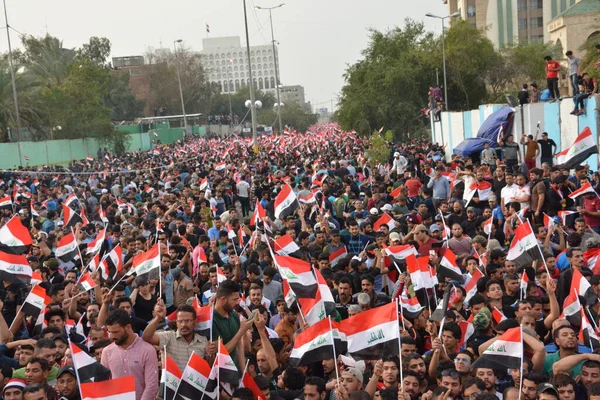 Iraq Baghdad Tens Thousands Marched Baghdad March 2016 Support Iraqi — Stock Photo, Image