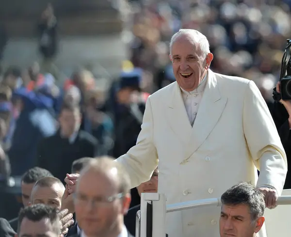 Vaticano Abril 2016 Papa Francisco Asiste Audiencia Jubilar Plaza San —  Fotos de Stock