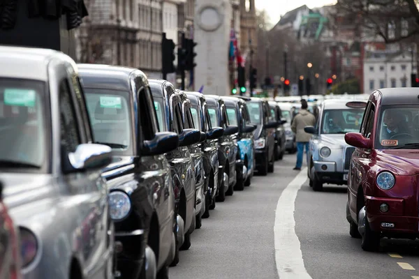 Regno Unito Londra Uber Taxi Dimostrazione Immagine Stock