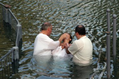 Baptismal site at Jordan river clipart