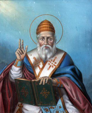 Aziz Spyridon tablosu. Yakın plan.