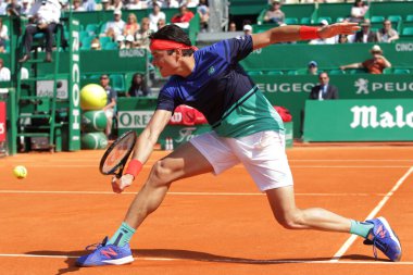 MONACO, Monte-Carlo: Tennis match at the Monte-Carlo ATP Masters Series tournament on April 15, 2016 in Monaco.  clipart