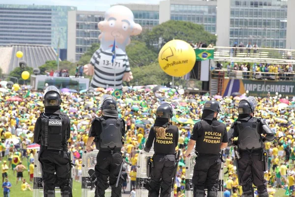 Brasil Proteste Corrupção Pessoas — Fotografia de Stock