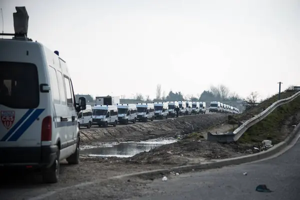Francia Calais Smantellamento Della Parte Meridionale Del Cosiddetto Campo Profughi — Foto Stock
