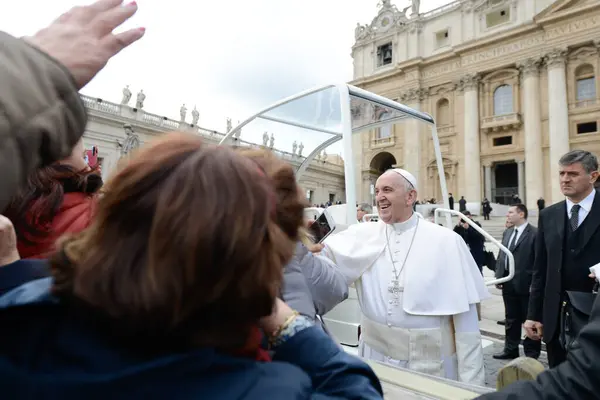 Vatikan April 2016 Papst Franziskus Bei Seiner Audienz Zum Jubiläum — Stockfoto