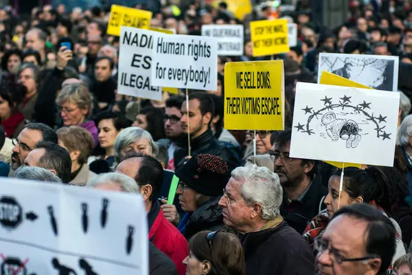 Spanien Migranter Demo - Stock-foto