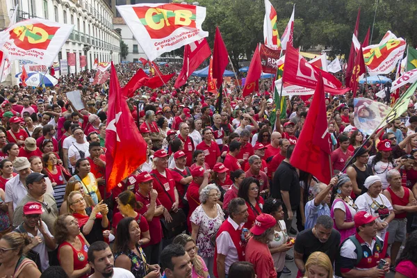 Brazil Sao Paulo Tysiące Demonstrantów Demonstruje Przeciwko Byłemu Prezydentowi Brazylii — Zdjęcie stockowe