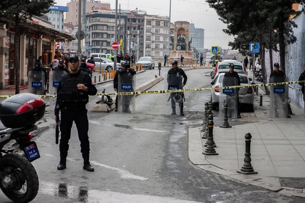 Turkey Istanbul Police Secure Area Suicide Bombing Major Shopping Tourist — Stock Photo, Image