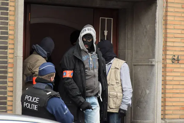 Frankreich Neuville Ferrain Französische Polizisten Kontrollieren März 2016 Fahrzeuge Der — Stockfoto