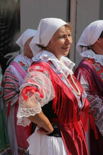 Mensen Kroatische Nationale Kostuums Straat — Stockfoto