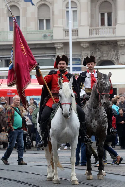 Garde Honneur Cravat Regiment Attraction Touristique Populaire Zagreb — Photo