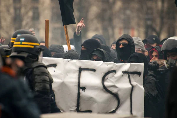 Francia Parigi Diritti Sulla Dimostrazione Del Lavoro — Foto Stock
