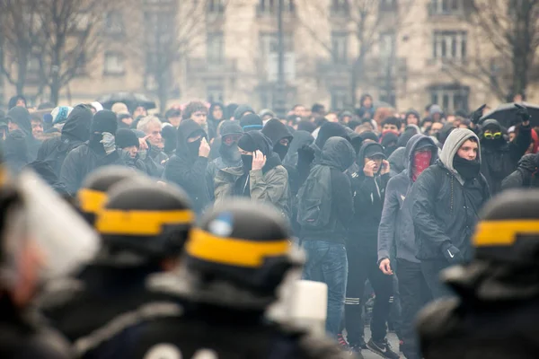 Francia París Riotas Sobre Demonstración Del Trabajo — Foto de Stock