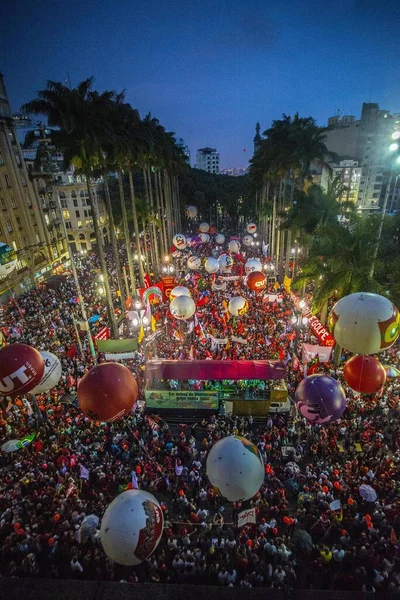 Brasil São Paulo Manifestantes Protestam Apoio Presidenta Dilma Rousseff Presidente — Fotografia de Stock