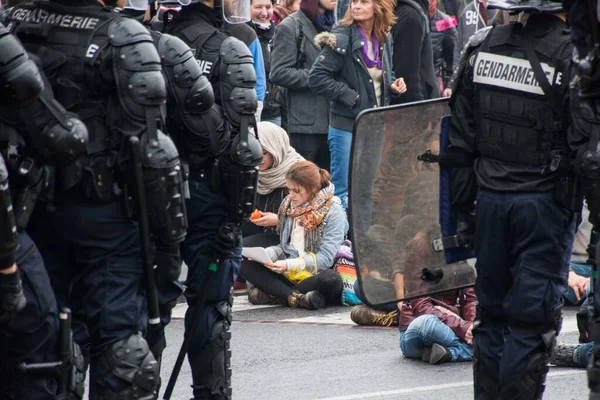 フランスパリ 労働デモにおける暴動 — ストック写真