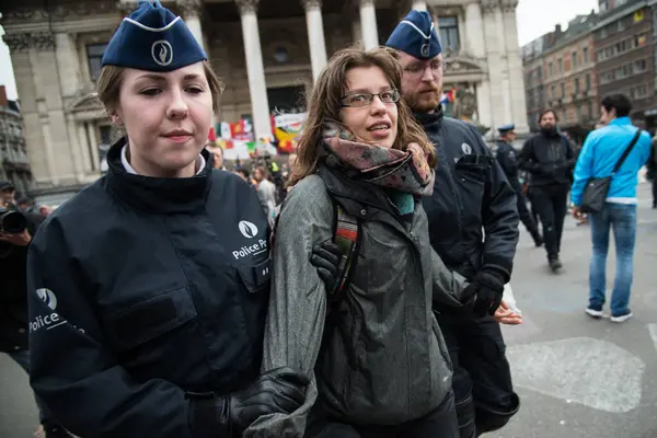 Belgium Demo Attacks Securitate — Fotografie, imagine de stoc