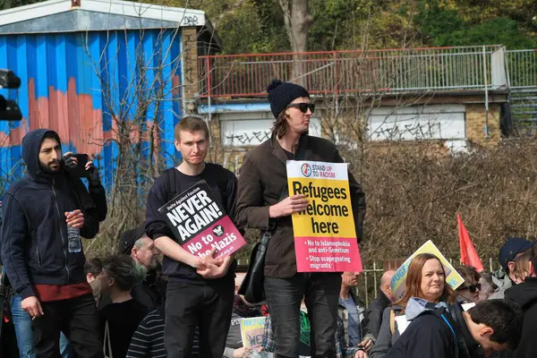 Britain Demonstración Ilegal Inmigrantes Protesta —  Fotos de Stock