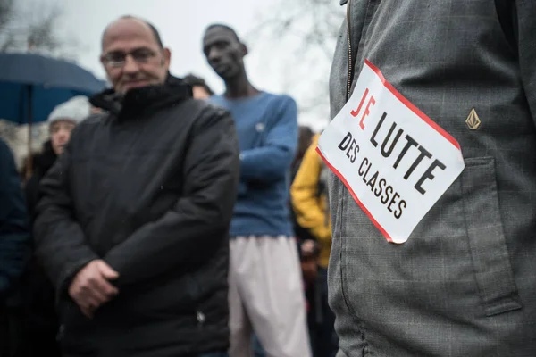 Франция Париж Люди Присоединяются Ночному Движению Nuit Debout Standing Night — стоковое фото