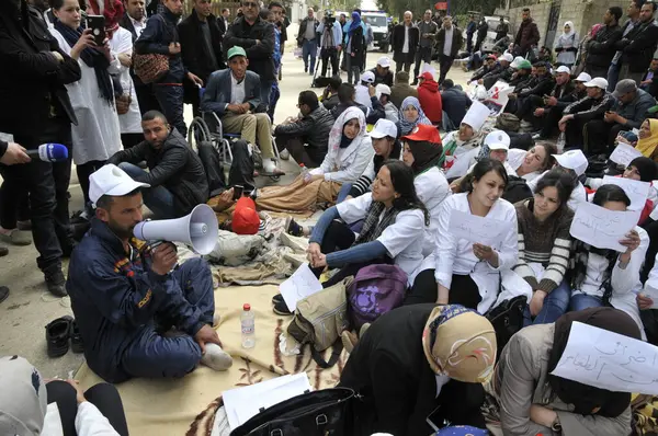 Algeria Boudouaou Hundreds Teachers Hunger Strike Boudouaou Alger Algeria April — Stock Photo, Image