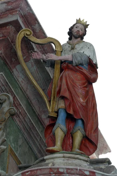 Kilisede Kral Davut Heykeli — Stok fotoğraf