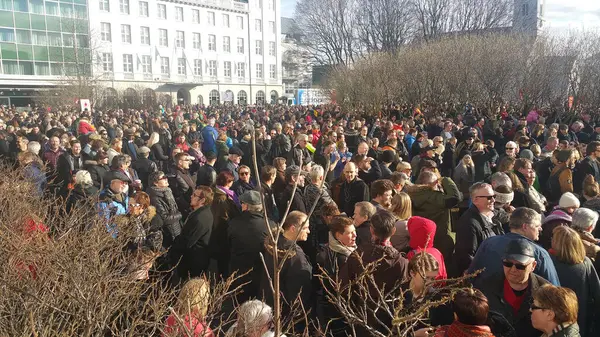 Protesas Del Gobierno Islandia Reykjavik — Foto de Stock