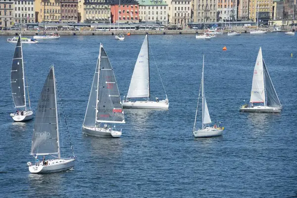 Argine Stoccolma Con Barche — Foto Stock