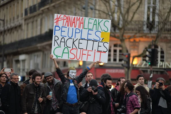 Tömeges Demonstráció Nuit Debout Párizsban Franciaországban — Stock Fotó