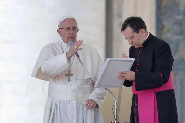 Vatican Avril 2016 Pape François Assiste Son Audience Jubilaire Sur — Photo