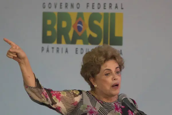 Brasile Rio Janeiro Presidente Brasiliano Dilma Rousseff Annuncia Aprile 2016 — Foto Stock