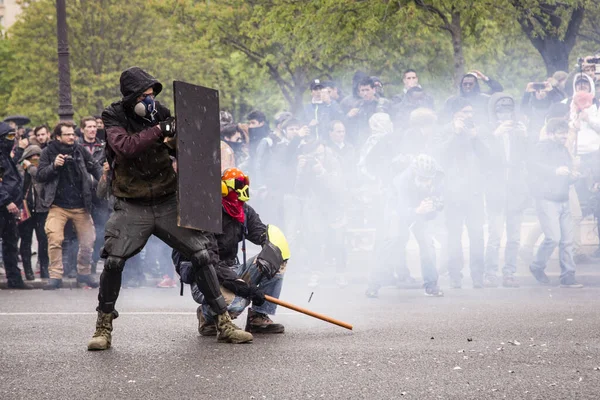 France Paris Protestocular Nisan 2016 Fransa Nın Paris Kentinde Planlanan — Stok fotoğraf