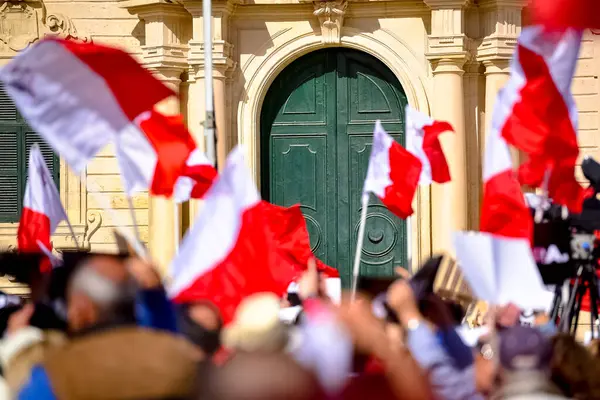 Demonstration Calling Maltese Prime Minister Joseph Muscat Resign Two Members — Stock Photo, Image