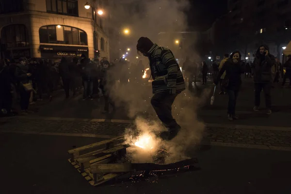 Demonstração Lotada Nuit Debout Paris França — Fotografia de Stock