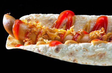 Sosisli sandviç yakın çekim