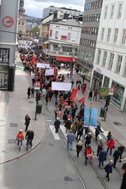 crowd during protest walking on the street