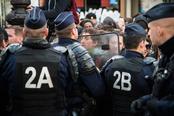 France Paris Labour Protestosunda Nsanlar — Stok fotoğraf