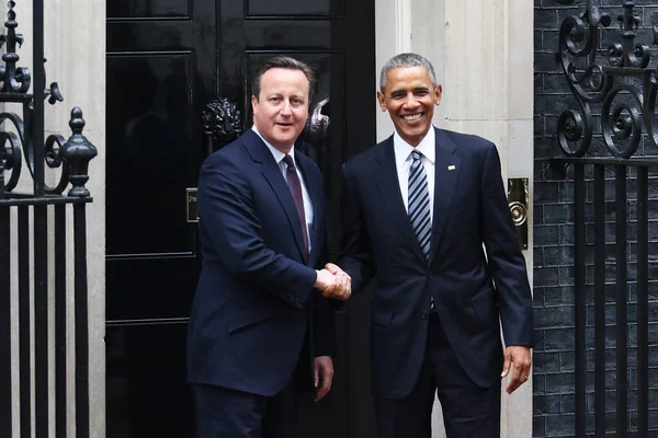 Verenigd Koninkrijk Londen April 2016 President Barack Obama Begroet Britse — Stockfoto