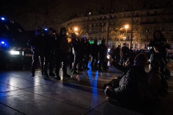 Manifestation Bondée Nuit Debout Paris France — Photo