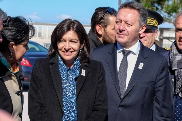 Francia Marsella Alcaldesa París Anne Hidalgo Visita Los Futuros Lugares — Foto de Stock