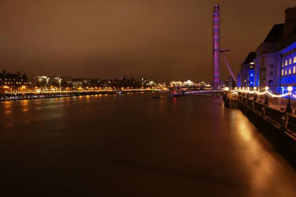 London Eye Natten — Stockfoto