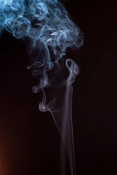 Bellissimo Fumo Sullo Sfondo Nero Macro Foto — Foto Stock